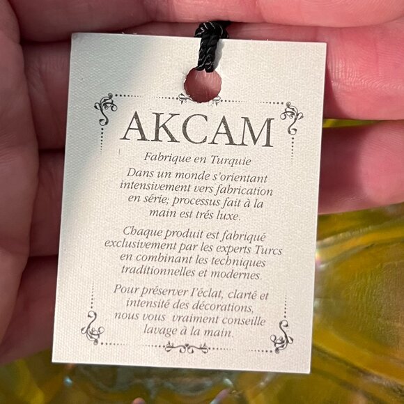 Handmade Turkey Akcam Iridescent Frosted Glass Flower Bowls Candle Holders - Picture 7 of 9